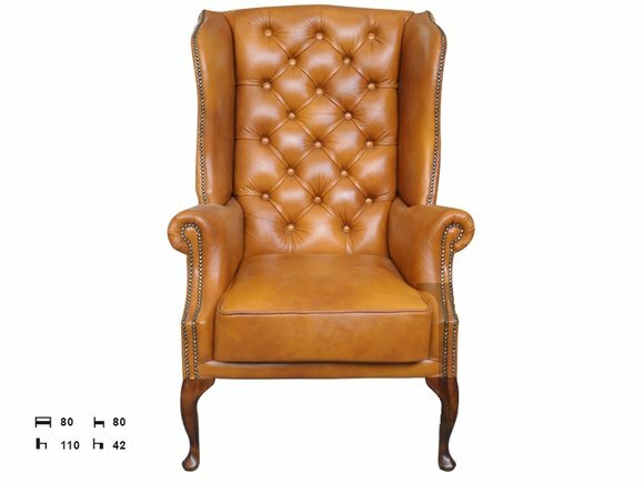 Ohrensessel Chesterfield Ledersessel Sessel Leder Couch Sofa Vollleder Lagerware