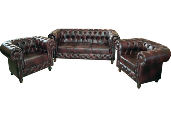 Chestefield SOFAGARNITUR LEDERSOFA SOFA POLSTER LEDER