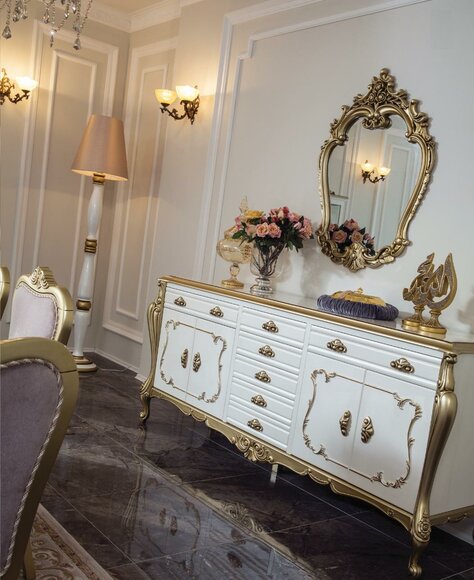 Sideboard Kommoden Anrichte Schrank Garnitur Set 2tlg Kommode Spiegel