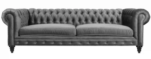 Dreisitzer Chesterfield Kreative Möbel Textil Stoff Grau Neu Wohnzimmer Modern