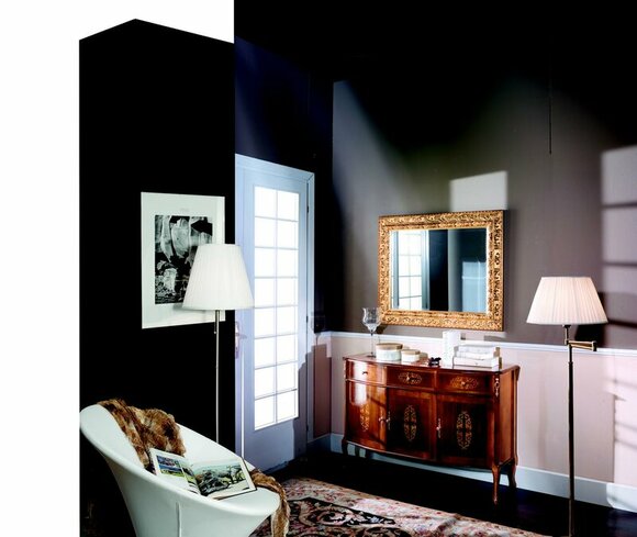 Luxus 2 tlg Set Designer Kommode und Spiegel Italienische Möbel Stil Barock