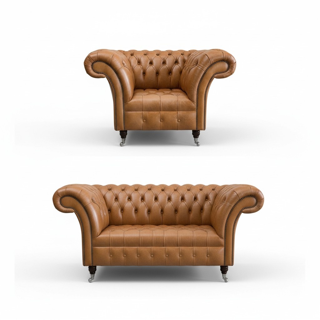 2+1 Sofagarnitur Chesterfield Textil Stoff Sofa Couchen Polster Set