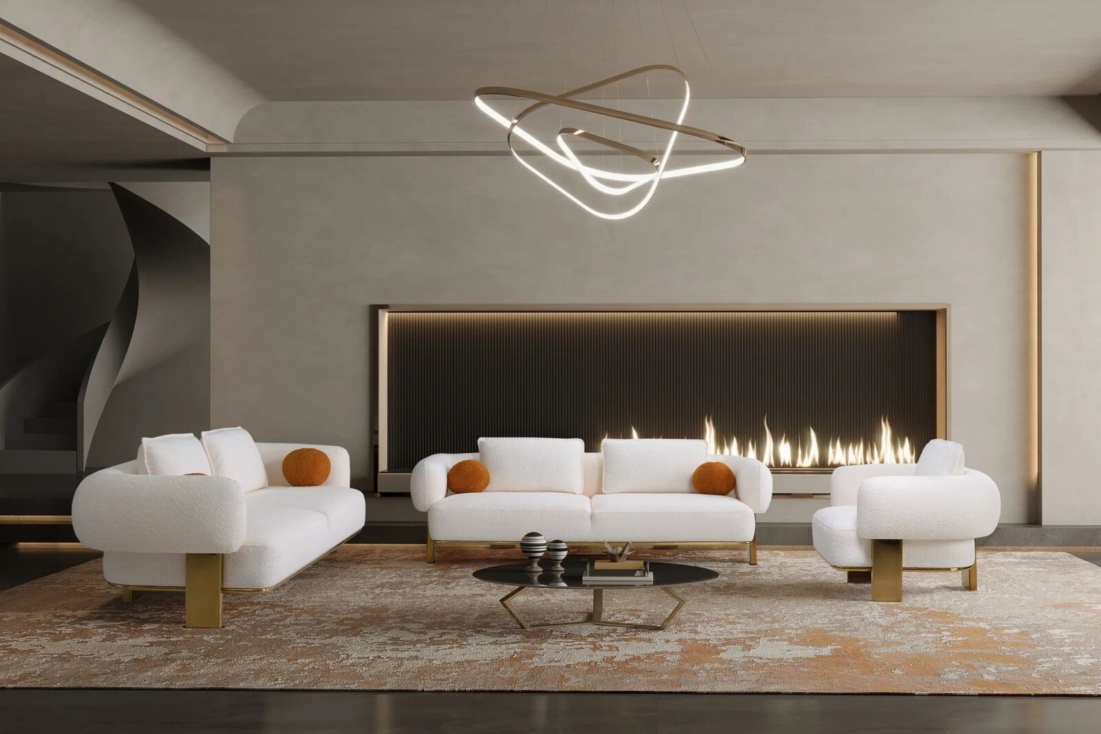 Komplette Couchgarnitur Sofagarnitur Weiß Sitzer Polstersofa Stoffsofa sofa