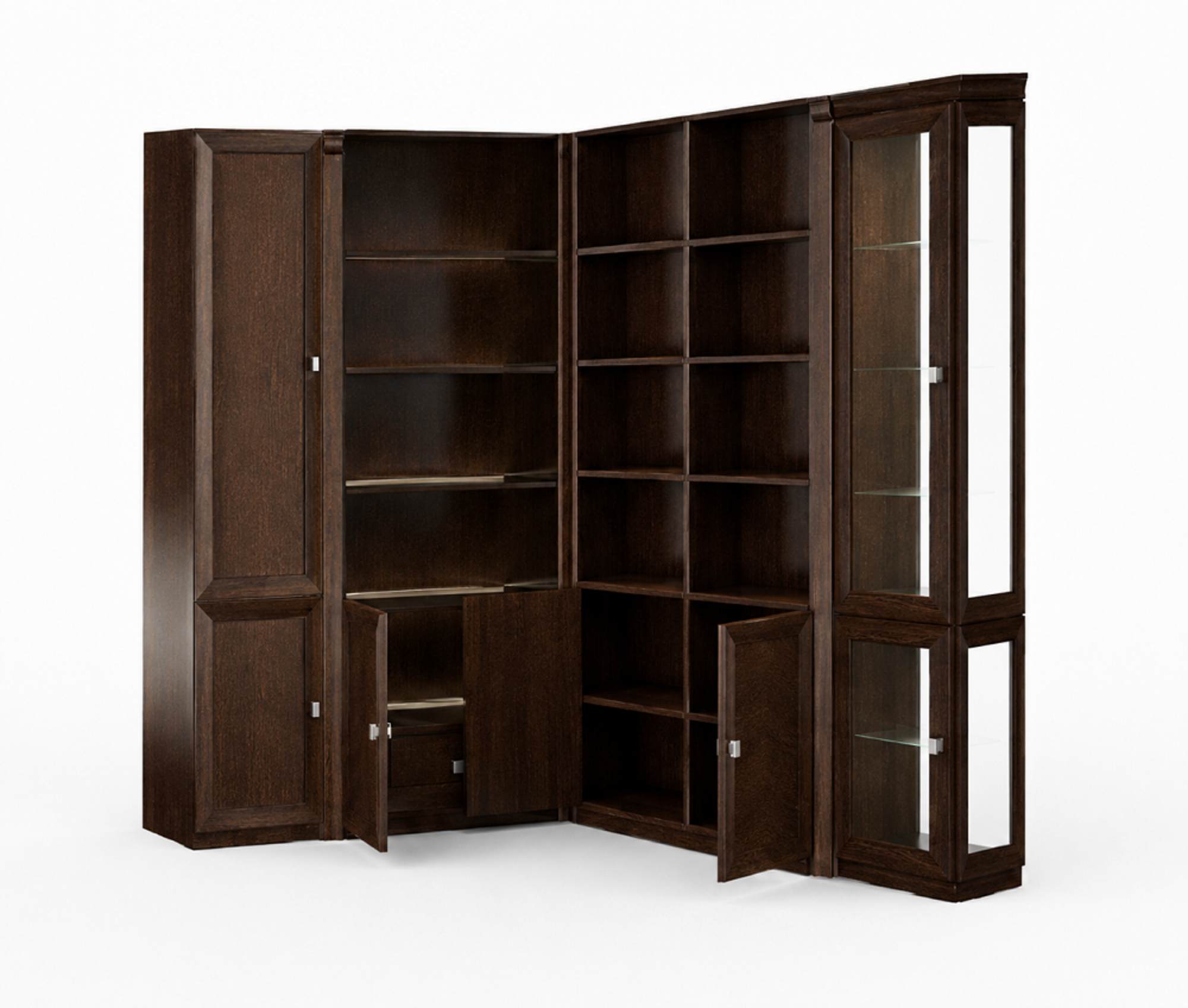 Stilvolle Braune Eckschränke Wohnzimmer Holzmöbel Klassische Büromöbel