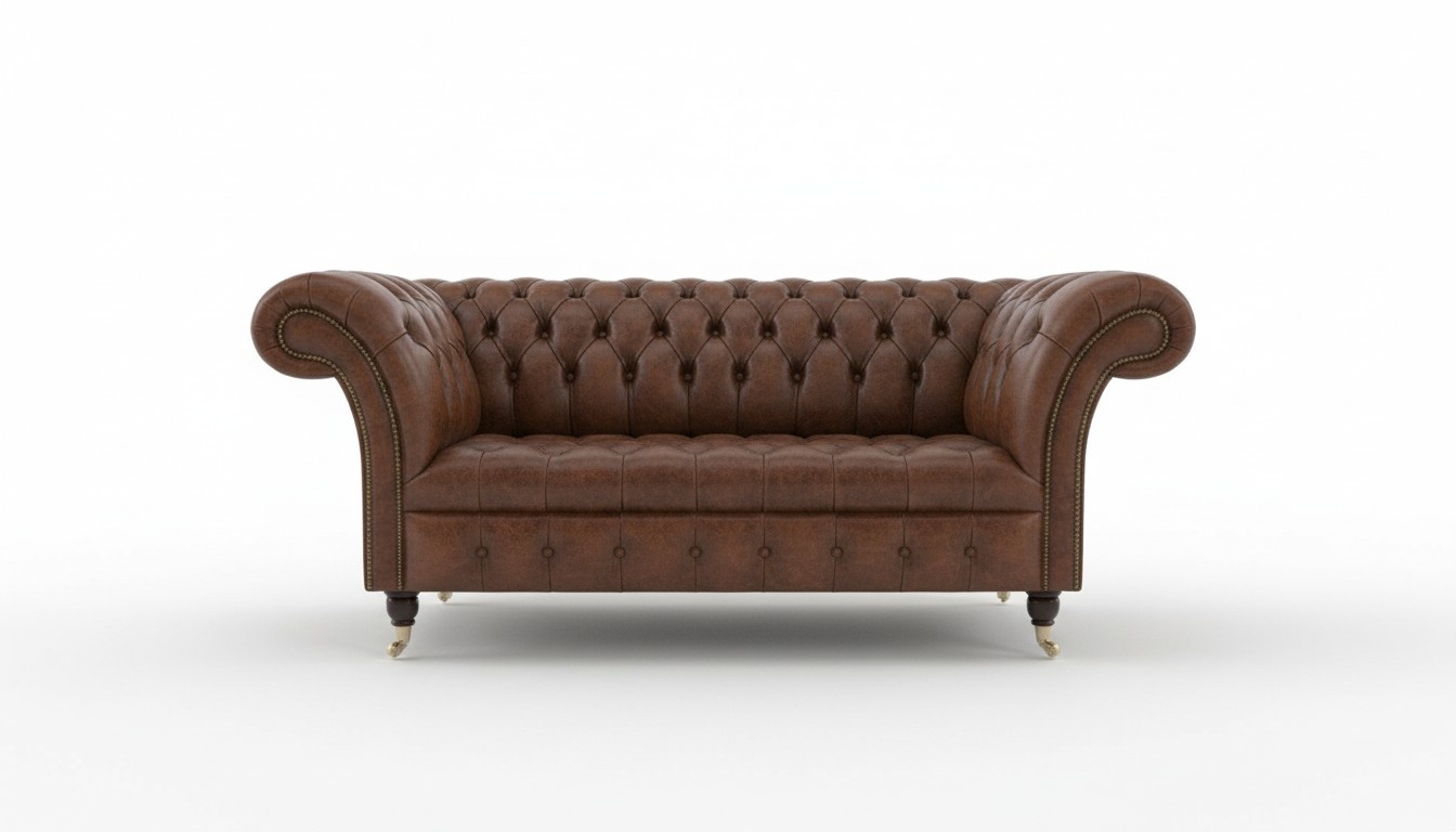 2 Sitzer Couch Chesterfield Leder Textil Polster Sofa Couchen Sofas