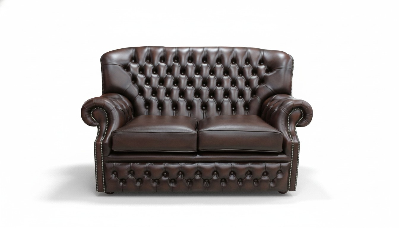 2 Sitzer Couch Polster Ohrensofa Chesterfield Leder Couchen Sofas