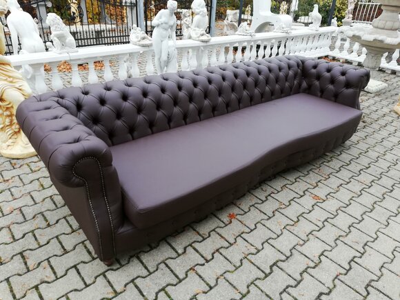 Design Chesterfield Charly 3 m Braun Couch Polster Sofas Leder