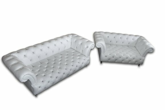 Design Chesterfield Sofagarnitur 3+1 Couch Leder Couch Polster