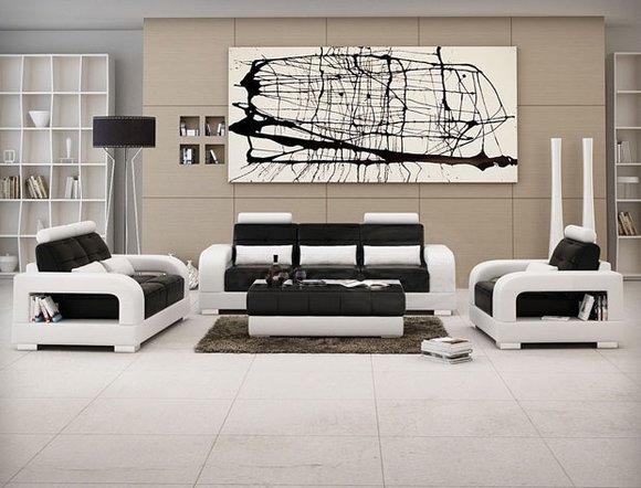 Ledersofa Sofagarnitur 3+2+1 Sitzer (NB) H2209