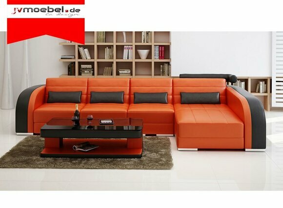 Big Couch Sofa Wohnlandschaft Polster Eck Leder Sofa Garnitur Couchen Bergamo V