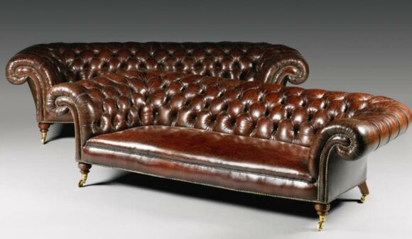 Design Chesterfield Sofagarnitur 4-Sitzer Leder Couch Polster