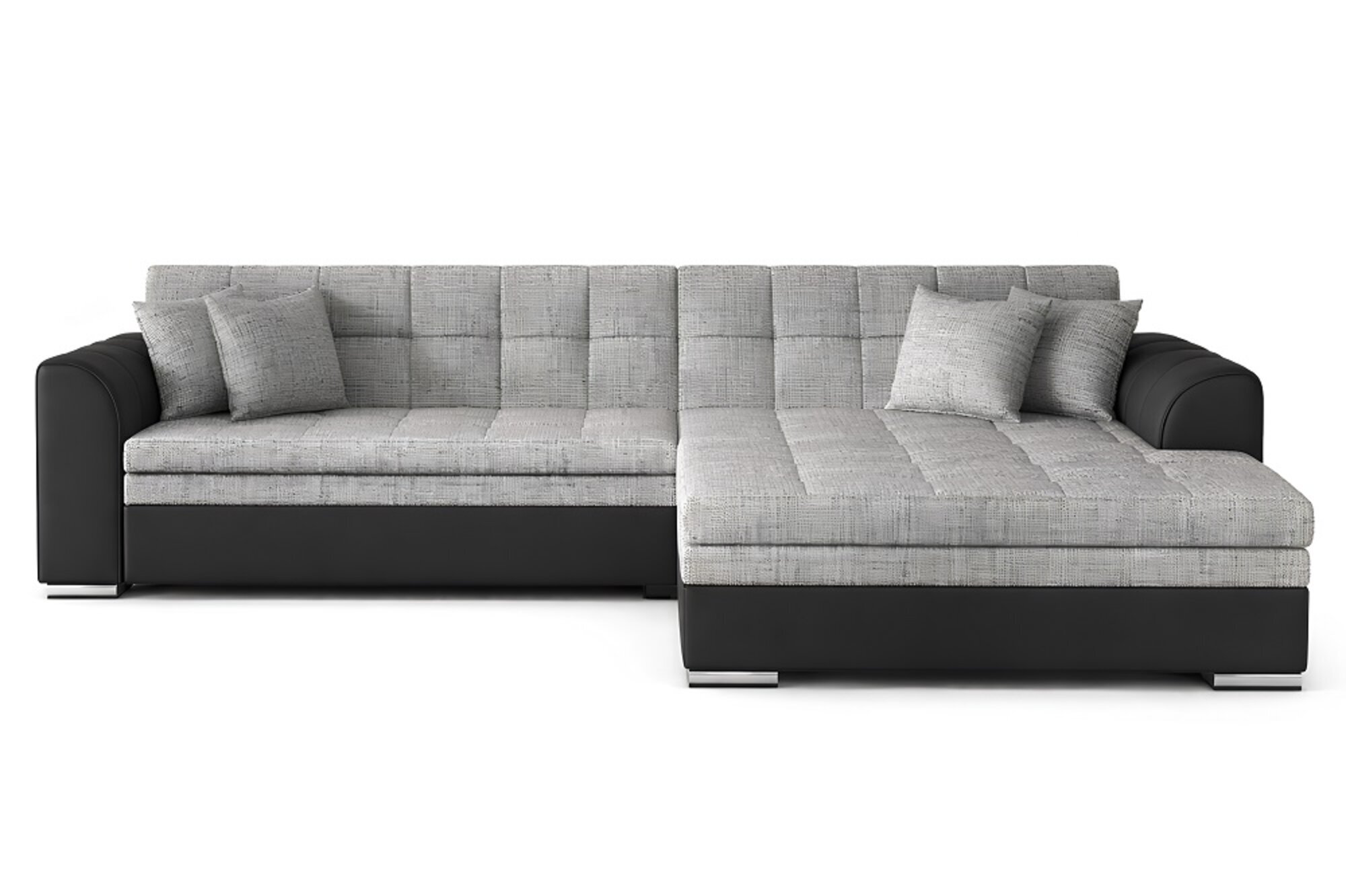 Wohnzimmer Ecksofa sofa Couch Textil Polster Möbel Grau Sofas Sofort