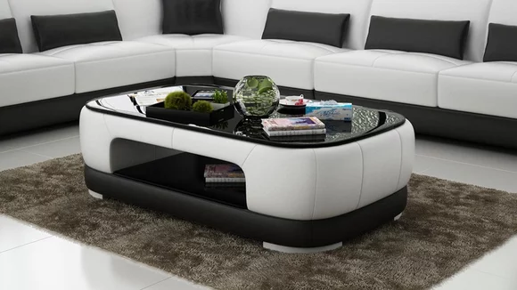 Gepolsterter Couchtisch Tisch Couchtische Glastisch Beistelltisch