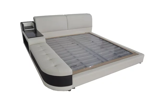 Design Luxus Bett mit USB Polster Betten Leder 140/160/180/200 LB8820