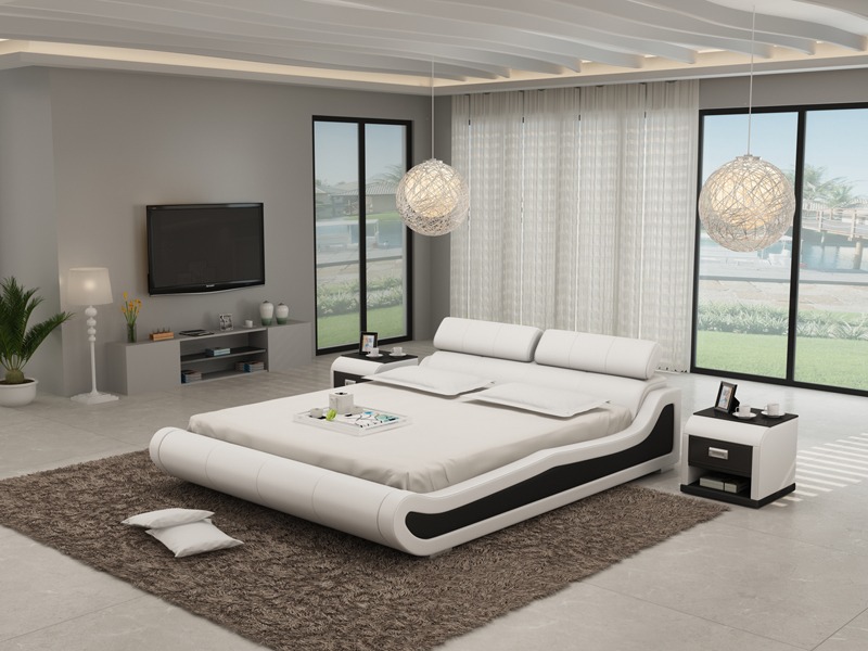 Luxus Leder Bett mit USB Polster Betten Doppel Ehe 140/160/180 LB8825