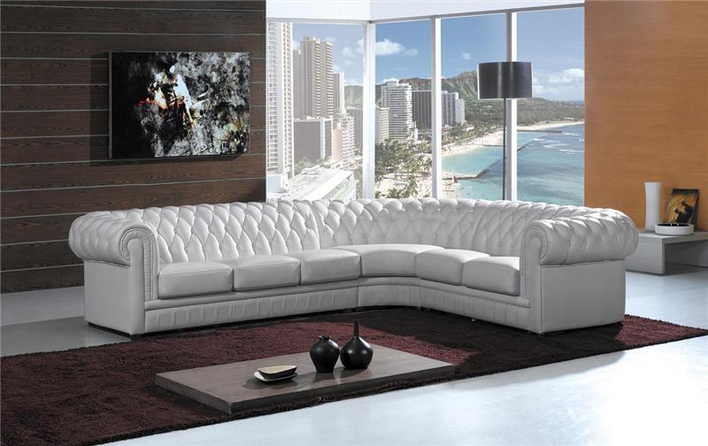 Ledersofa Ecksofa Couch Chesterfield Polster Eckgarnitur Sofa 100% Leder Sofort