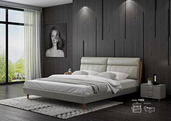 Bett Polster Design Luxus Doppel Betten Beige 180x200 Schlaf Zimmer
