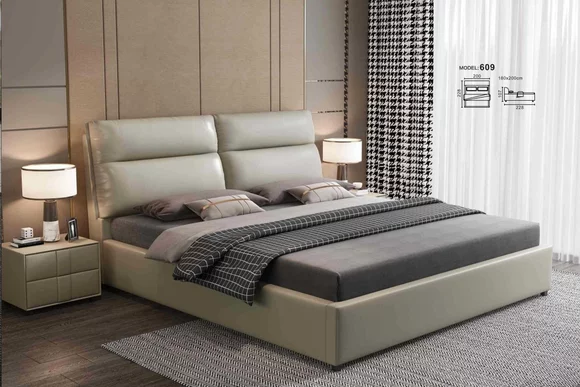 Design Bett Schlafzimmer Textil Leder Polster Moderne Betten 180x200cm