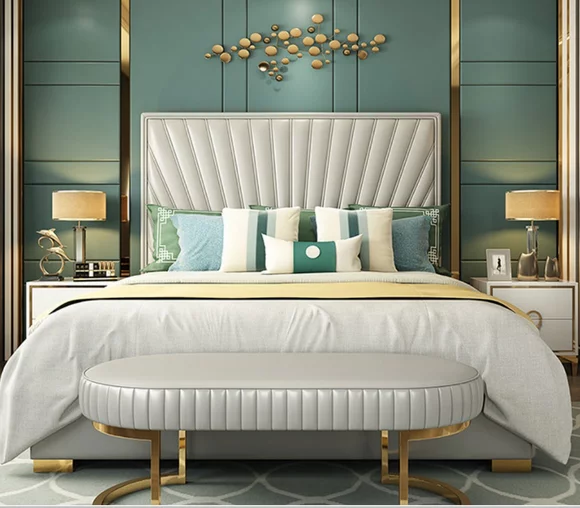Bett Polster Design Luxus Doppel Hotel Betten Schlaf Zimmer 180x200cm