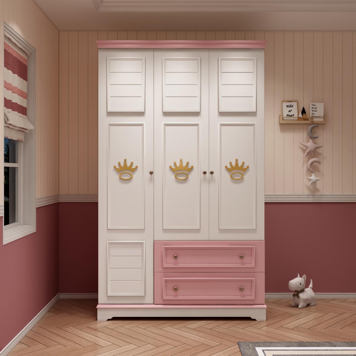 Schränke Schrank Design Kleiderschrank Holz Kinderzimmer Rosa Möbel Einrichtung