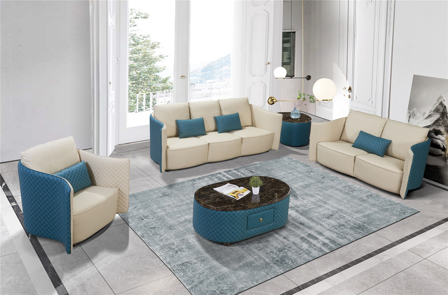 Sofagarnitur 3+2+1 Sitzer Sofa Sitz Couch Polster Garnitur Moderne Couchen Neu