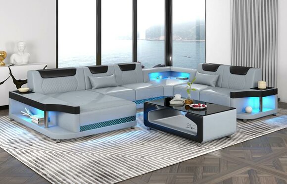 Ecksofas U Form Modernes Polster Wohnzimmer Möbel Ecksofa Ledersofa Design Sofa