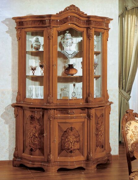 Vitrine Italienische Luxus Möbel Vitrinen Anrichte Schrank Glas Design Schränke