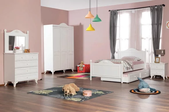 Teeneger Schlafzimmer Landhaus Stil Gästezimmer Möbel Komplett Set 5tlg.