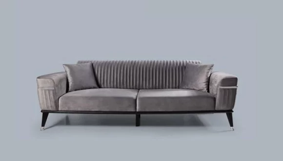 Luxus Wohnzimmer Couch Graue Sofa Möbel Textil Einrichtung