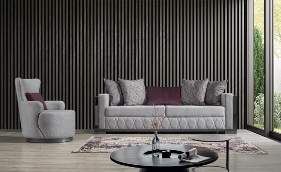 Luxus Sofagarnitur Sofa Garnitur Sofas Sessel 3+1 Sitzer Stoff Design