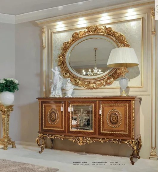 Luxus Sideboard Kommode Gold Schränke Kommoden Holz Wohnzimmer Schrank