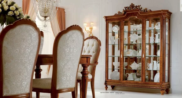 Vitrine Schränke Vitrinen Holz Luxus Wohnzimmer Möbel Schrank Braun