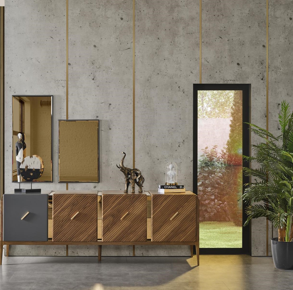 Sideboard Kommode Luxus Schränke Kommoden Wohnzimmer Holz Braun Möbel