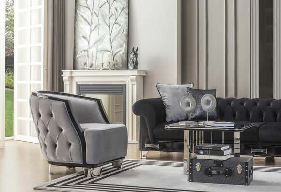 Sessel Ohrensessel Cocktailsessel Stoff Wohnzimmer Modern Design