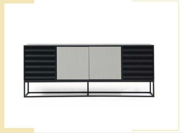 Sideboard Kommode Anrichte Holz Modern Schwarz Wohnzimmer Kommoden