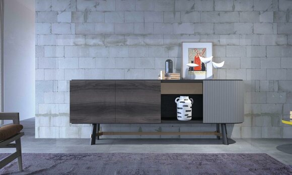 Sideboard Kommode Holz Anrichte Schrank Esszimmer Modern Schwarz