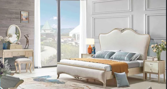 Bett Polster Design Luxus Doppel Betten Weiß 180x200cm Schlafzimmer