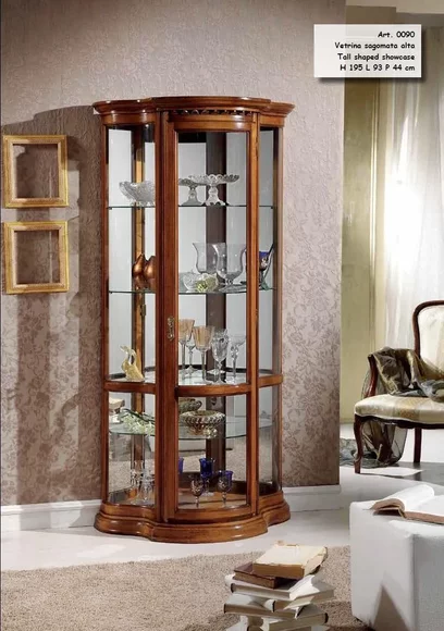 Vitrinen Glas Schrank Braun Vitrine Wohnzimmer Luxus Möbel Italien