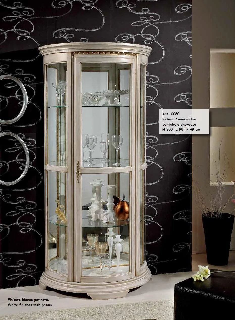 Klassisch Vitrinen Glas Holz Schrank Vitrine Wohnzimmer Luxus Braun