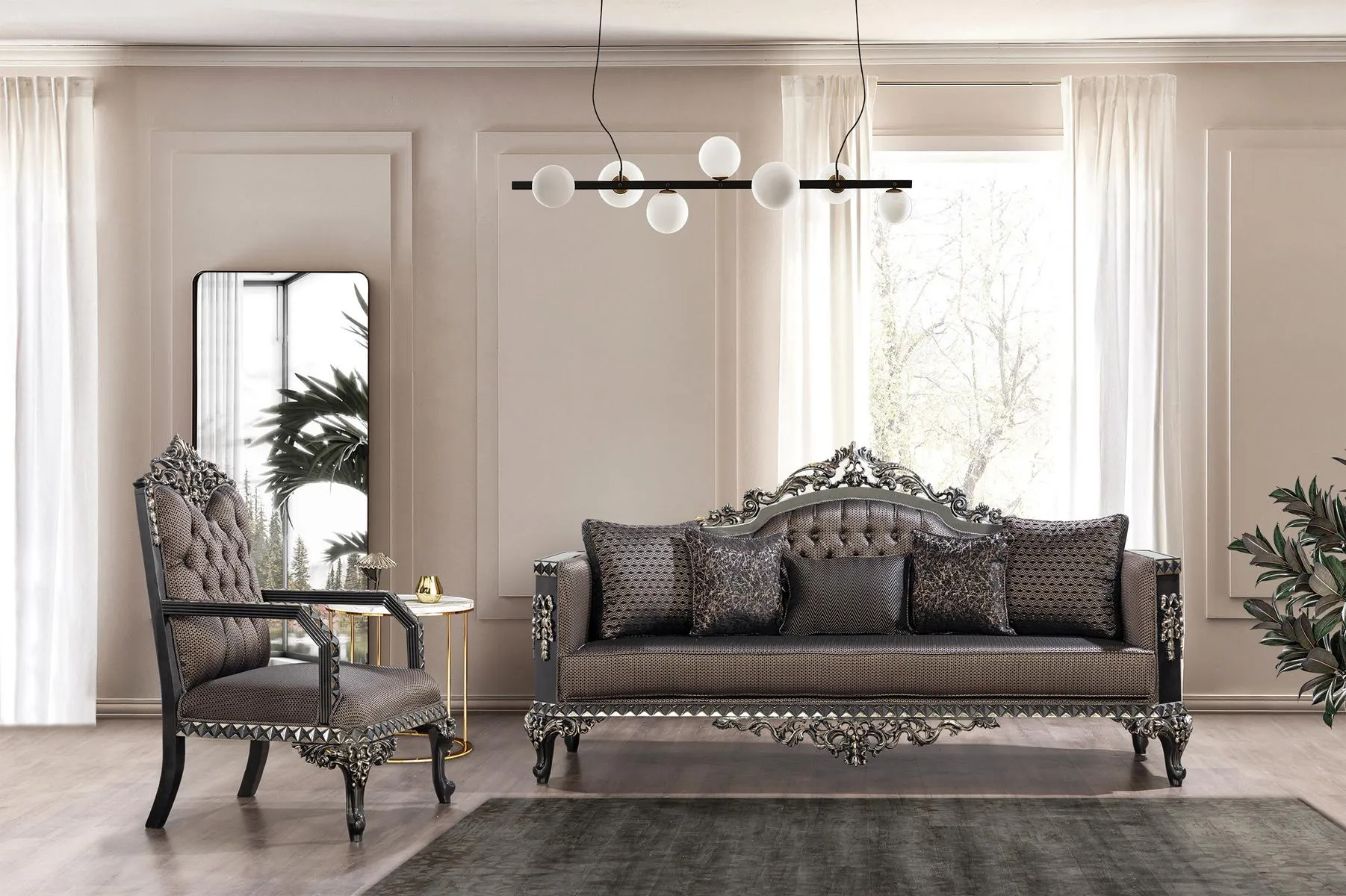 Luxus Chesterfield Sofagarnitur 3+1 Sitzer Klassische Sofa Barock