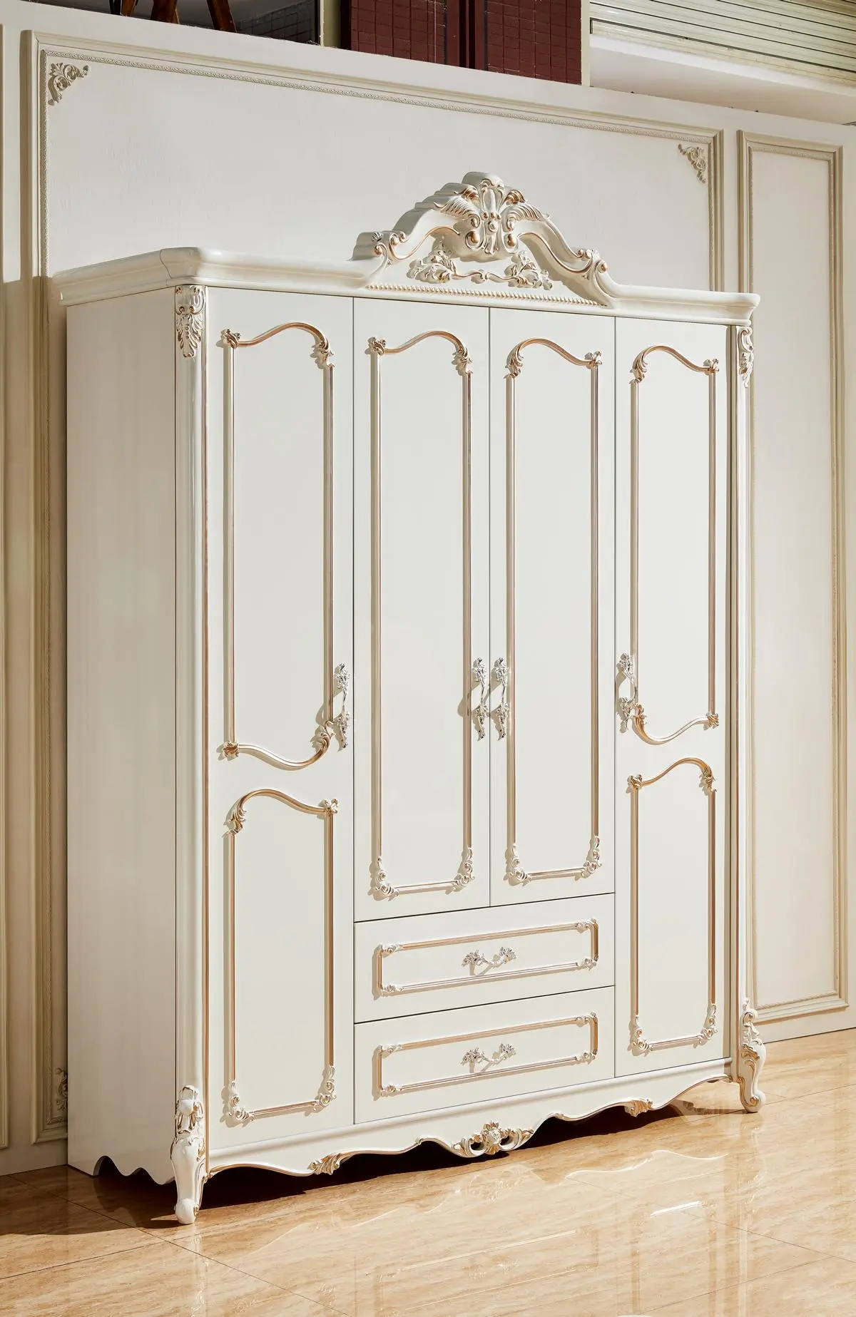 Kleiderschrank Weiß Elegantes Schlafzimmer Design Klassische Möbel Luxus