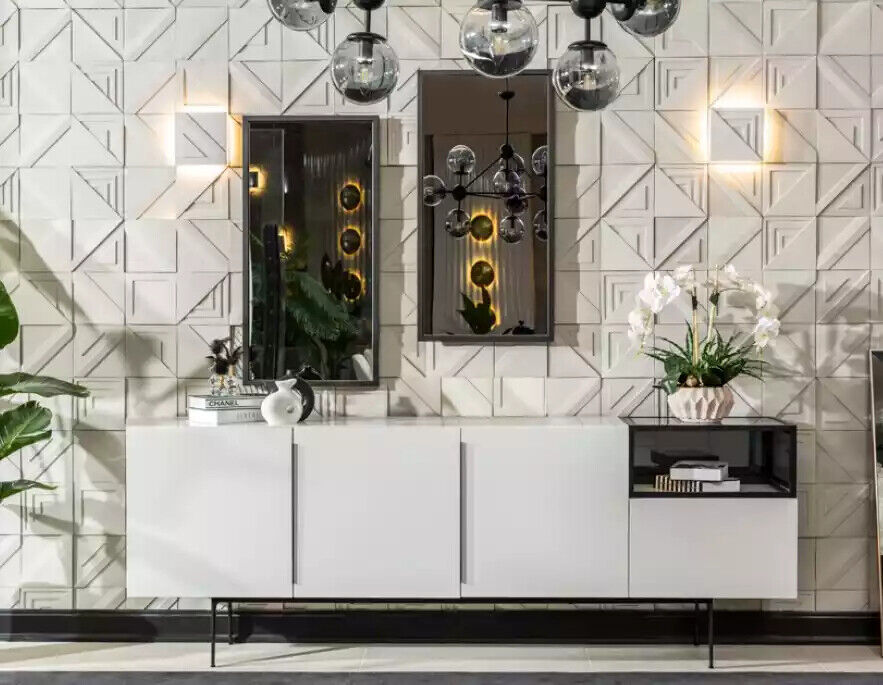 Sideboard Italienischer Stil Möbel Holz Spiegel Set 2 tlg. Wohnzimmer Schränke