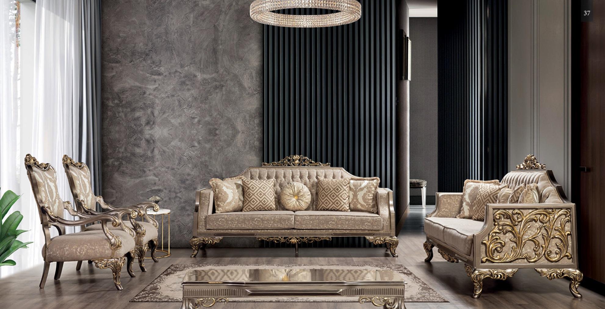 Sofagarnitur 3+3+1 Sitzer Couchtisch für Wohnzimmer