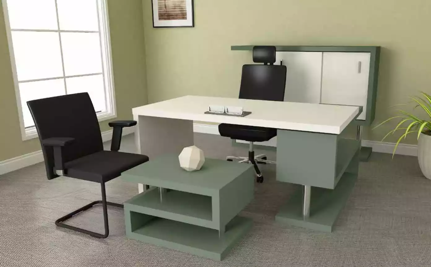 Moderner Büro Set Bürogarnitur Holzmöbel Schreibtisch Aktenschrank