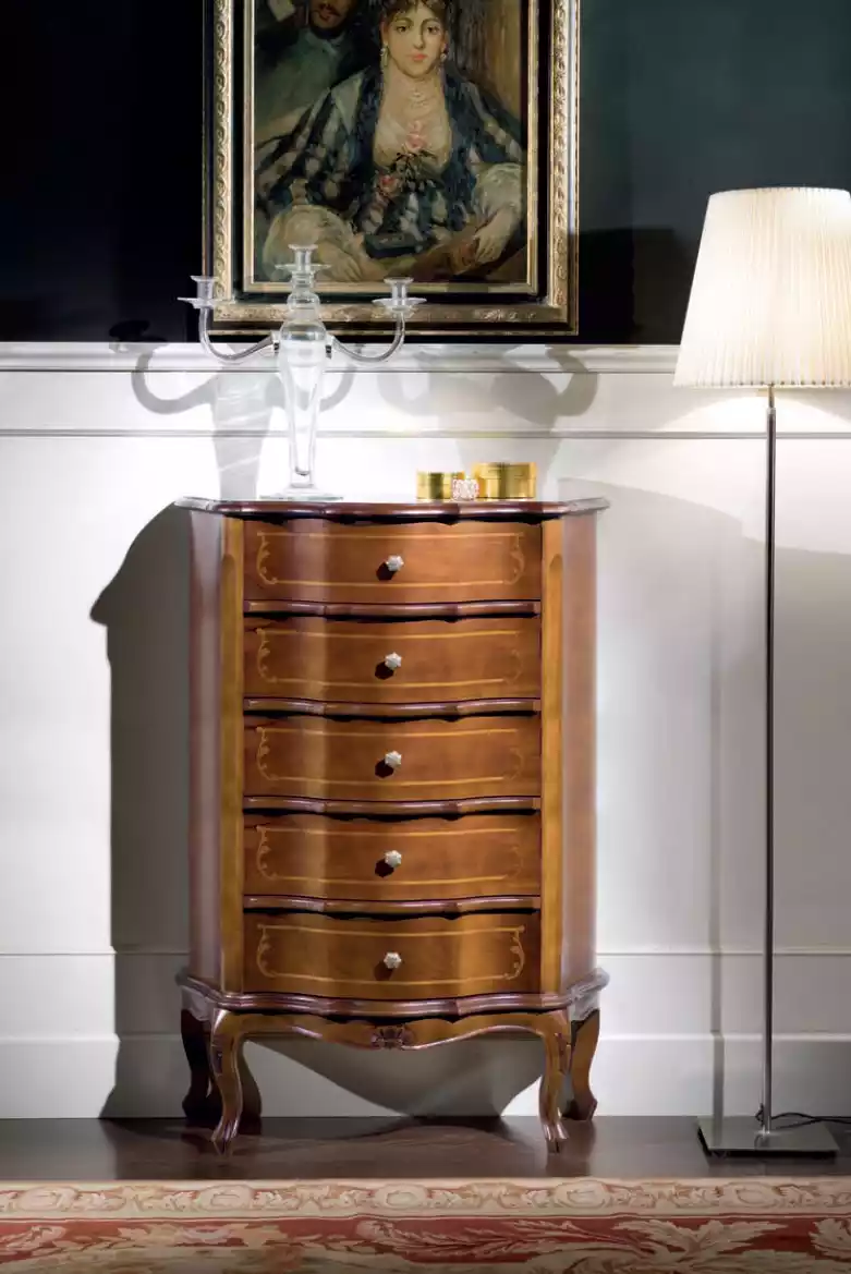 Klassische Braune Holzkommode Schubladen Konsole Luxus Möbel Anrichte