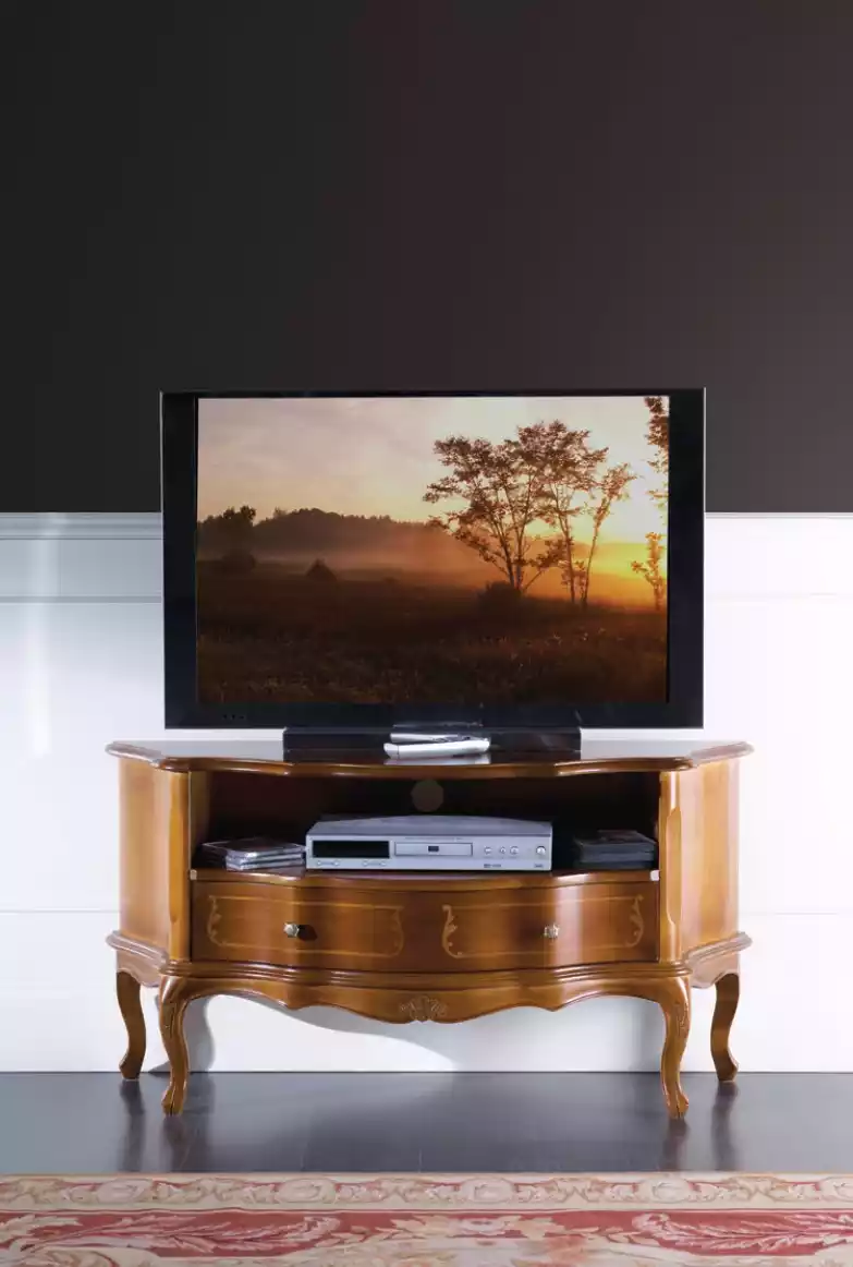 Klassischer Luxus Sideboard Designer TV-Ständer Schubladen Braunes Holz