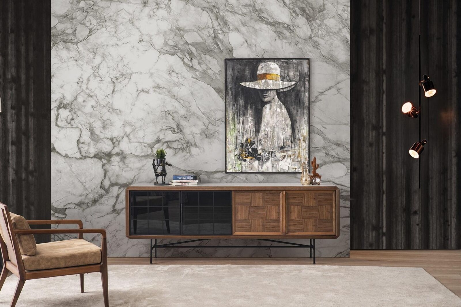 Anrichte Esszimmer Sideboard Kommode Holz Braun Schrank Kommoden