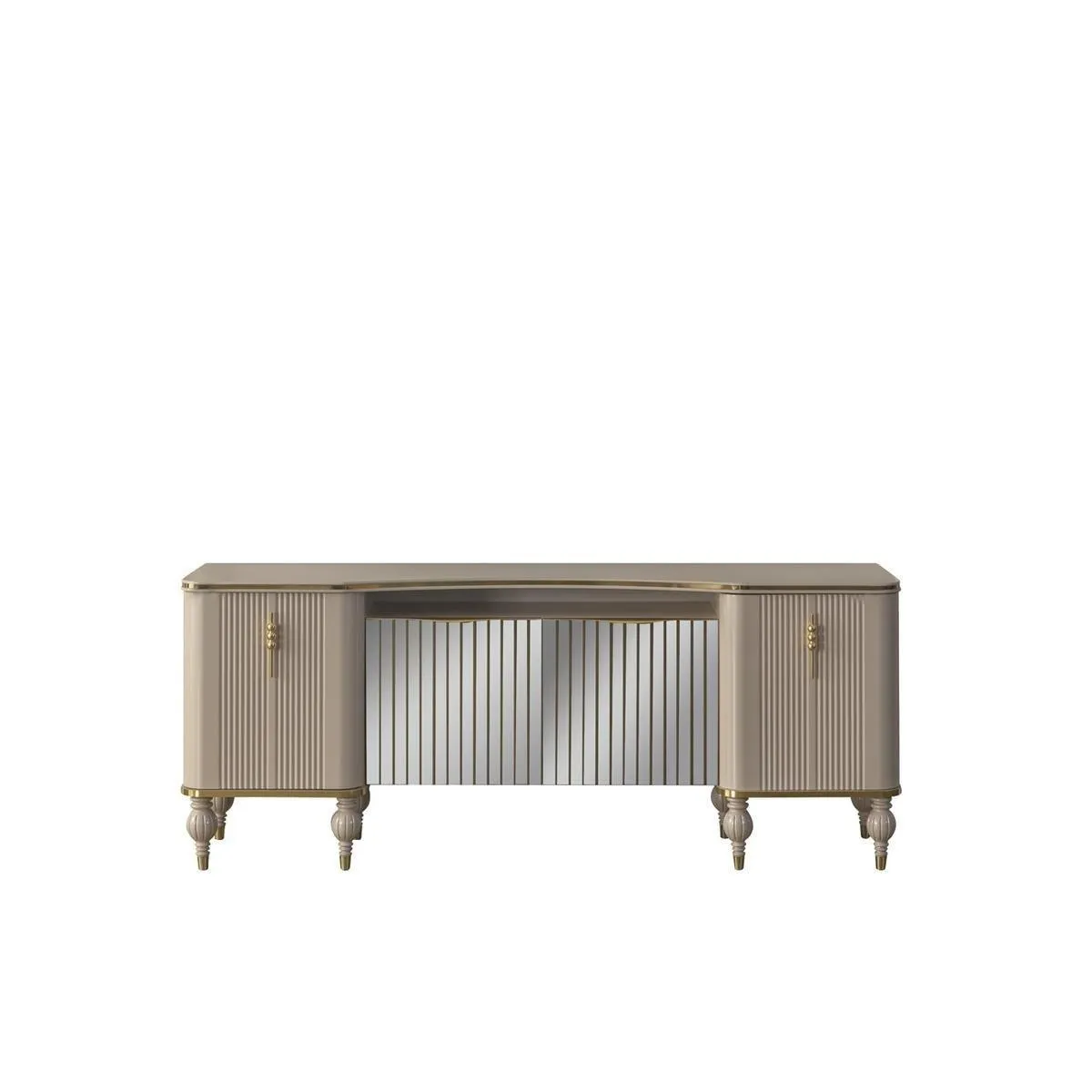 Moderne Beige Anrichte Luxuriöses Sideboard Wohnzimmer Holzschrank