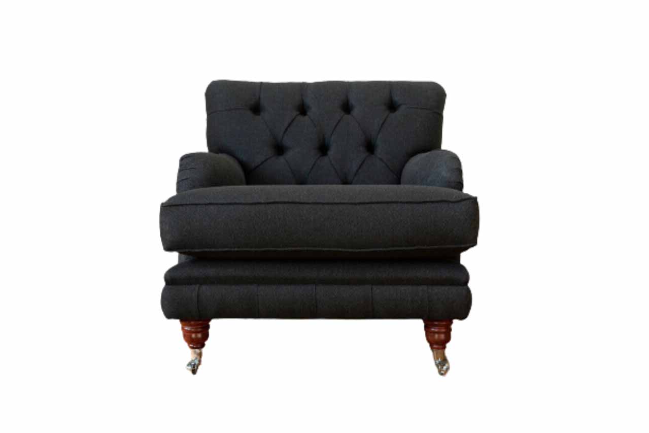 Sessel Luxus Einsitzer Couch Textil Polster Möbel Couchen Schwarz Stoff