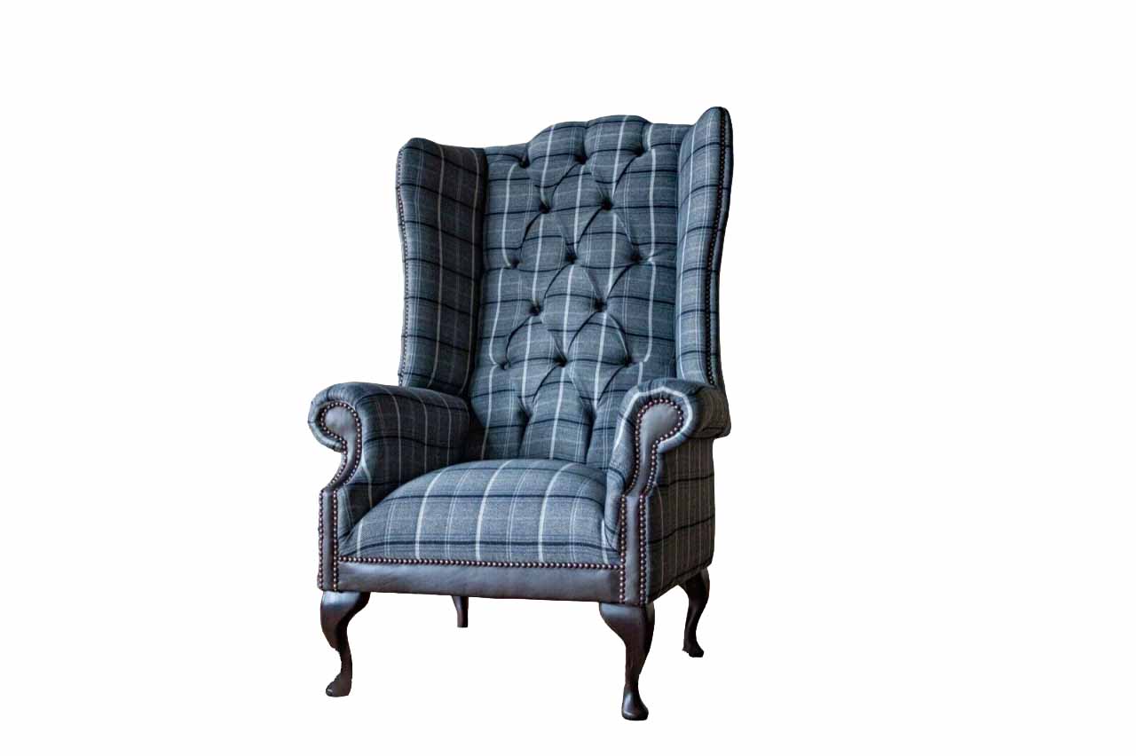 Ohrensessel Chesterfield Sessel Couch 1 Sitzer Sofa Textil Couchen Stoff
